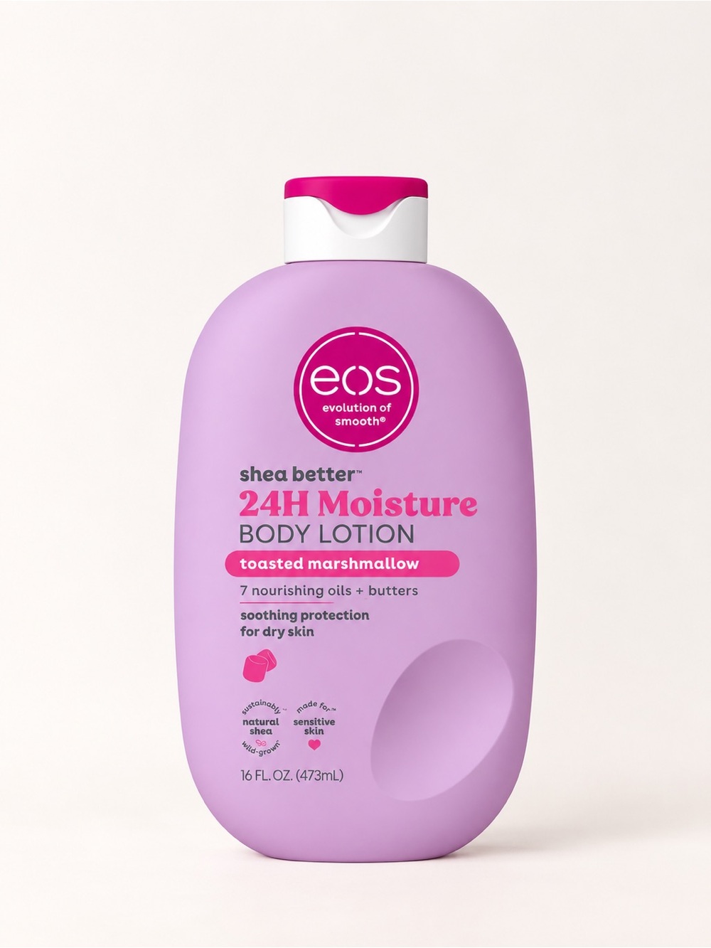 eos Toasted Marshmallow 24H Moisture Body Lotion 16 oz Shea Butter